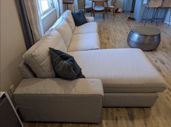 Gray fabric sectional sofa couch