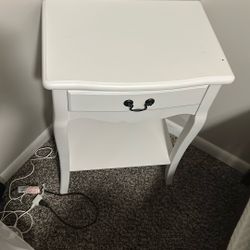 White Nightstand Made Of Wood 