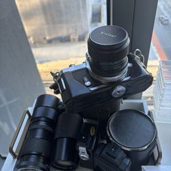 Vintage Camera/Flash/Lens Setup