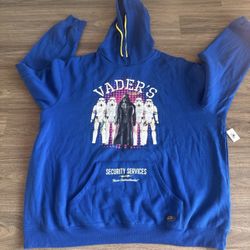 Disney Parks Star Wars Darth Vader Blue Security Hoodie Sweatshirt Size xxl