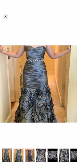 Silver evening gown