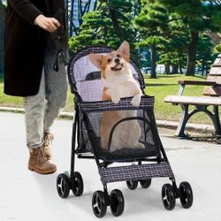 Athena Collection 4 Wheels Pet Stroller Dog Stroller for Medium Dogs 22 Lbs Puppy Cat Stroller Pet C