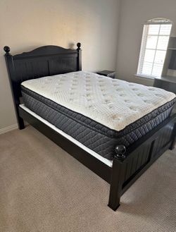 Full size bed with dresser, desk and kids couch with storage