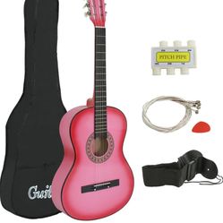 38 inch Acoustic Guitar Package Kit for Right-handed  w/Bag, Strap, Pitch Pipe and Pick