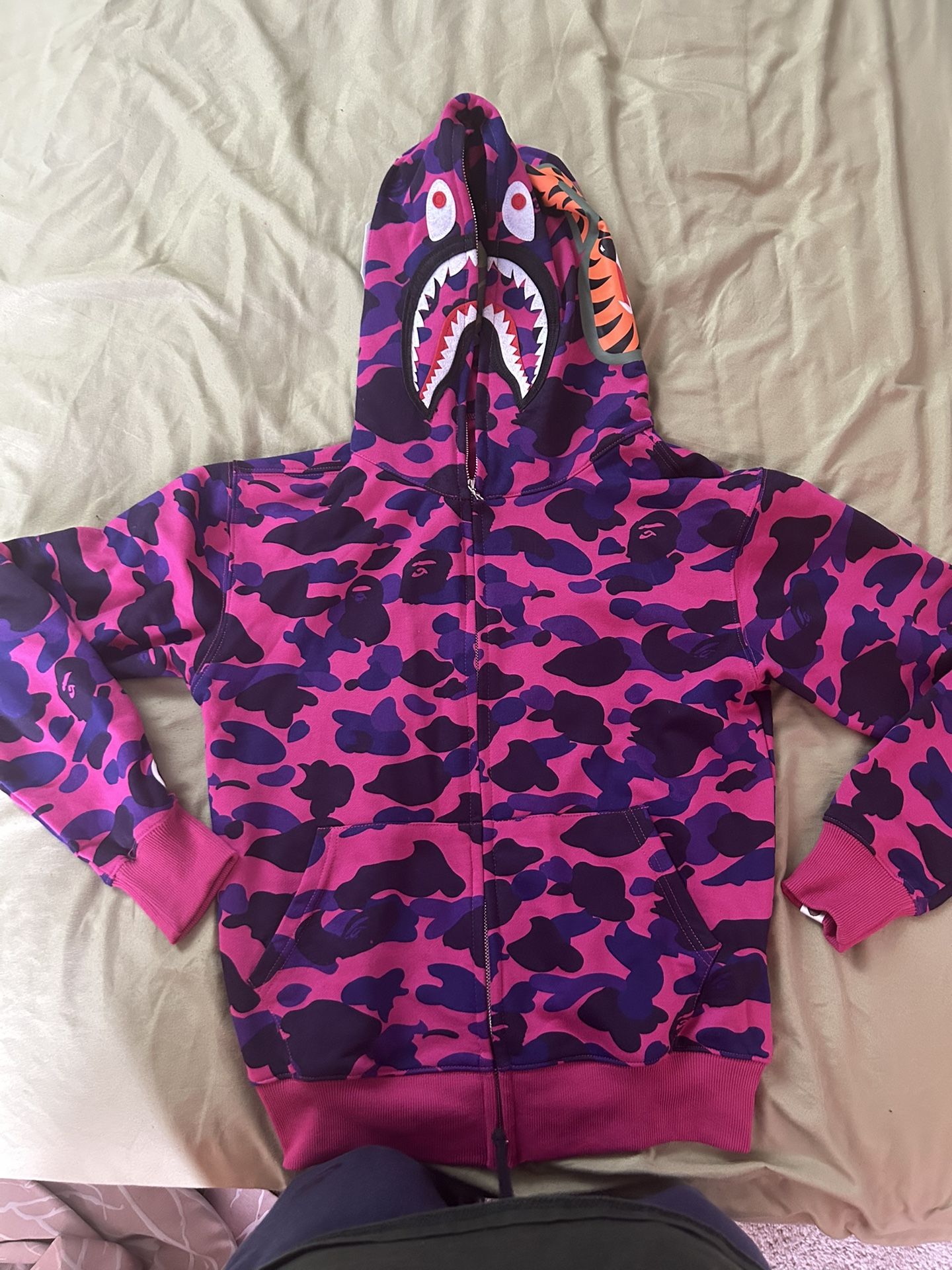 Purple Bape Shark Zip Up Size M