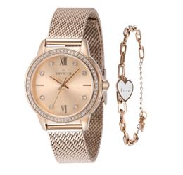 New • Invicta Angel Women's Watch - 30mm, Rose Gold W. Bracelet Set