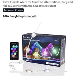 Permanent Outdoor Lights, 100ft RGBICWWPW Christmas Lights with 72 Triple-LED, IP67 Waterproof, 45lm Tunable White for Christmas Decorations, Daily an