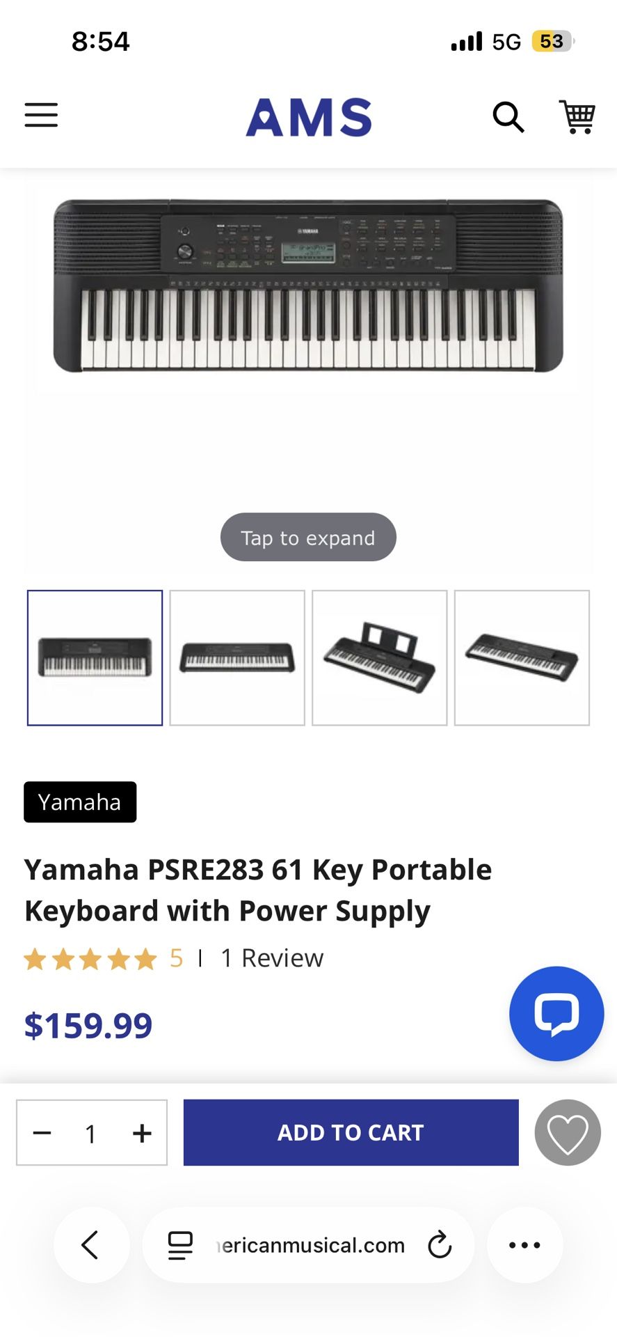 Yamaha 61 Key Keyboard