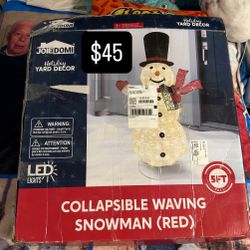 Joiedomi Snowman Christmas Outdoor Decoration, 150 LED Lighted Christmas Holiday Decorations, Collapsible Snowman Yard Lights Backyard Garden Lawn Xma