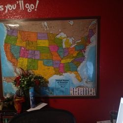 Large US Map And Continents Map