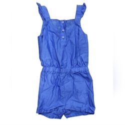 Janie & Jack Size 4 Blue Ruffle Sleeveless Romper
