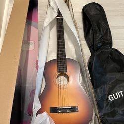 Brand New CNBLUE Acoustic Guitar Kid  Beginner 1/2 Size   6 Steel Strings 30 Inch Basswood With Bag 