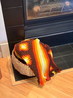 Vintage handmade crochet blanket