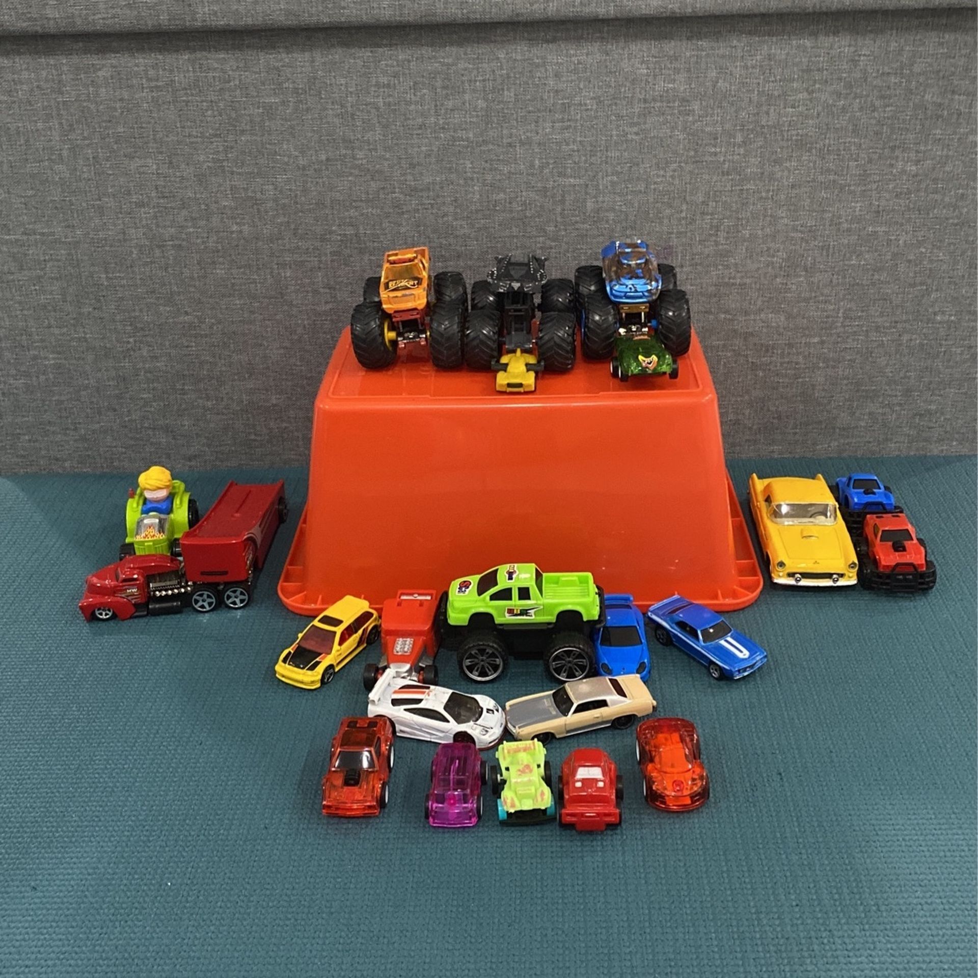 Large Assorted Toy Vehicle Set - Cars, Trucks, and Monster Trucks