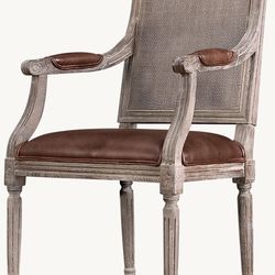 Restoration Hardware Vintage French Square Cane Back Dining Chair