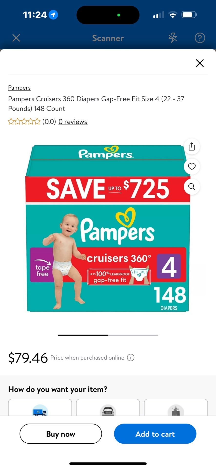 Pampers Cruisers Size 4 