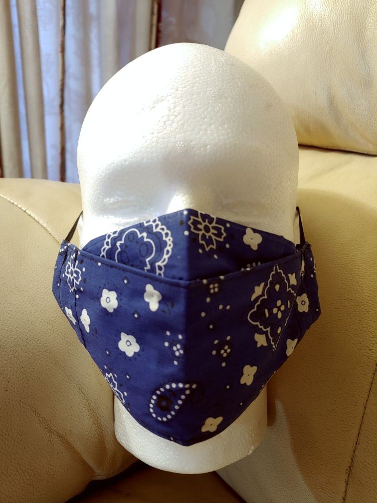 Blue bandana face mask