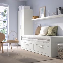 IKEA White Daybed with Storage Drawers