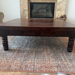 Custom Solid Wood Game Table – Storage Drawers