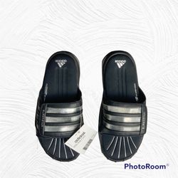 New With Tags Adidas Black Fit Foam Slides Big Kid Sz 2