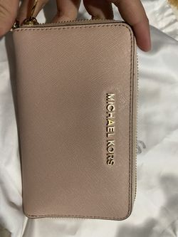 Mk Light Pink Wrist Wallet