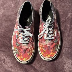$35 -Sz 8w Vans - Authentic Low Roses Pink Grey Sneakers - Women's 8