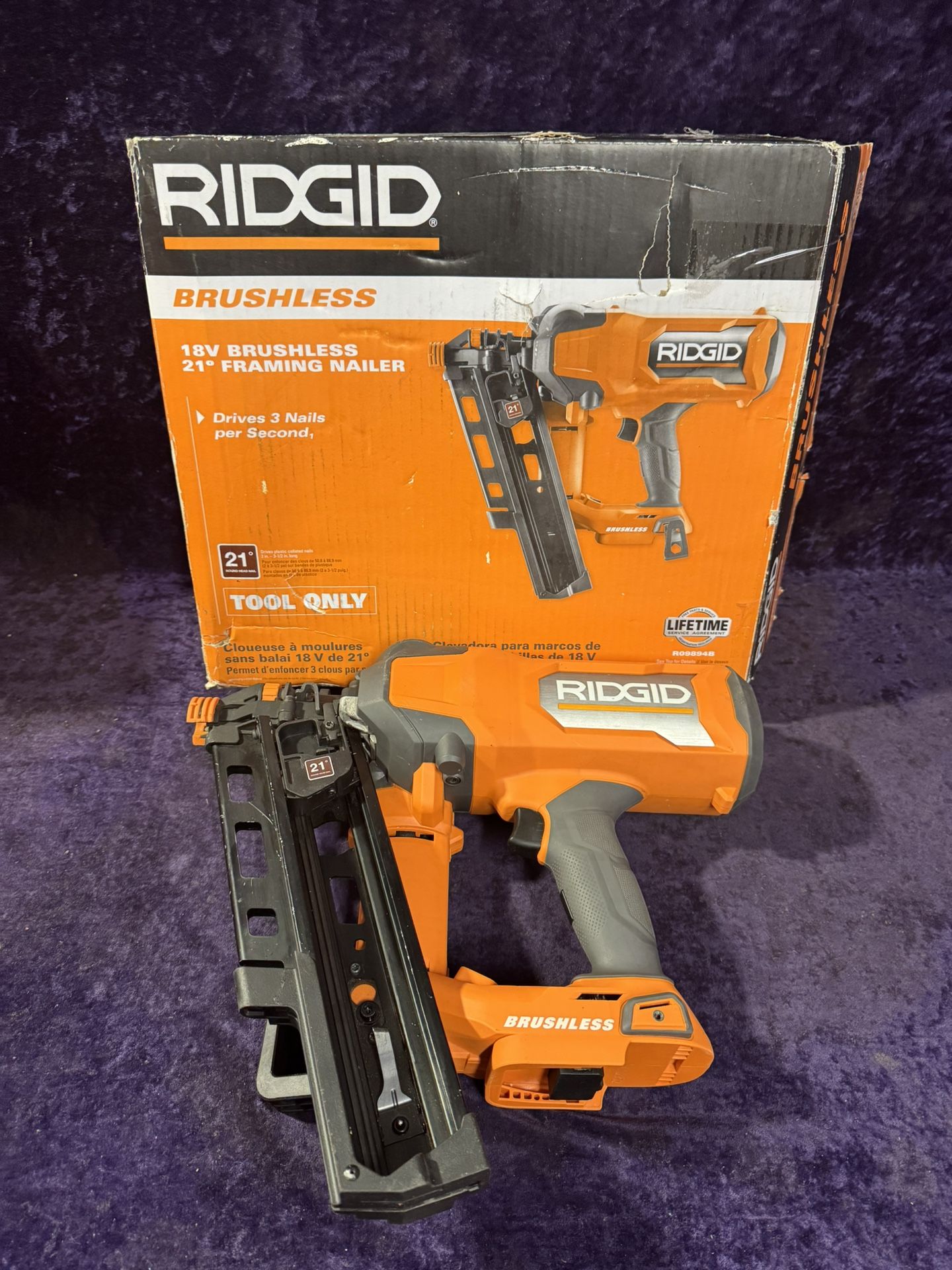 🧰RIDGID 18V Brushless Cordless 21° 3-1/2 in. Framing Nailer (Tool Only) $200! Address In Description ⬇️