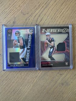Caleb Williams Drake Maye Rookie Jersey patch Cards