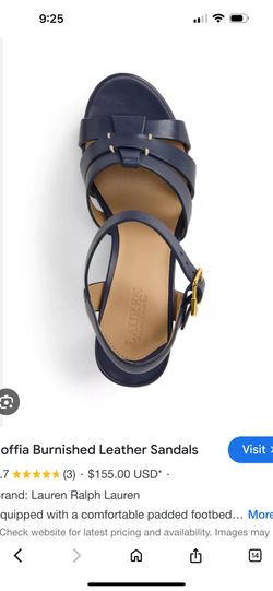 Ralph Lauren Sofia burnished leather sandals new no box 8.5