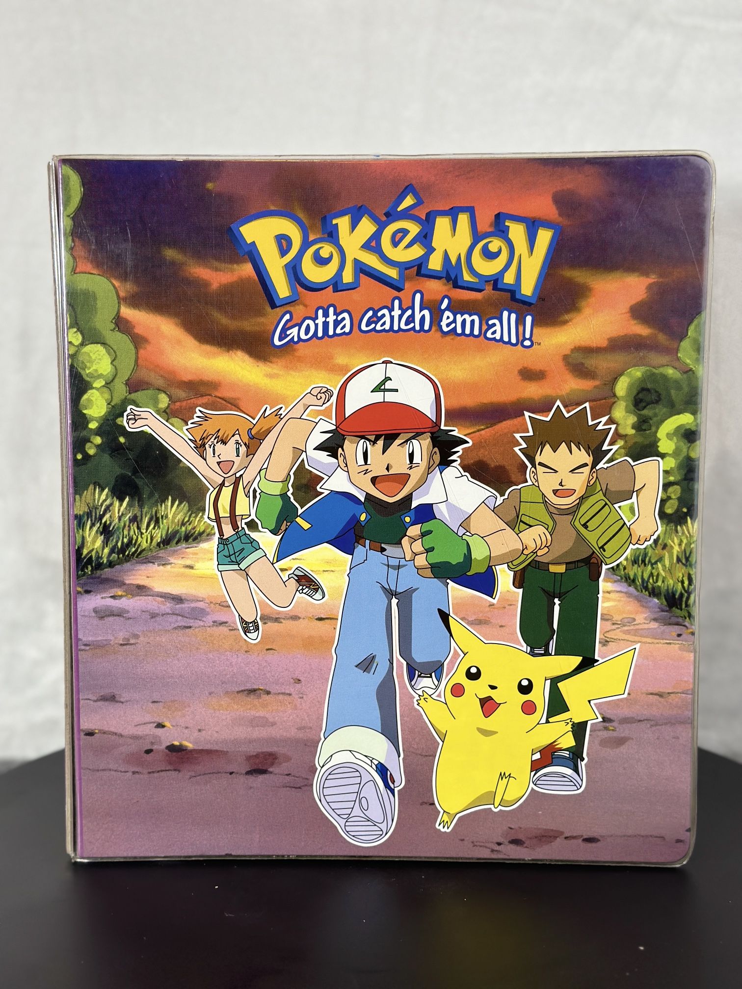 Pokemon Trading Card (1999) Vintage 3-Ring Binder - Pikachu Ash Brock Misty Design