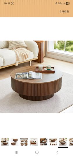 NEW Walnut 33" Round Lift-top & Flip-top
