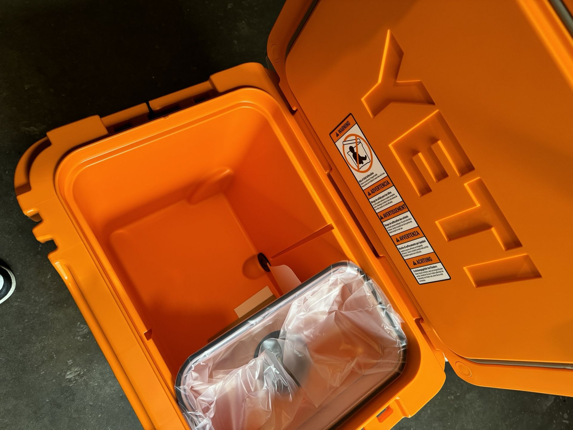 Orange Yeti Cooler 