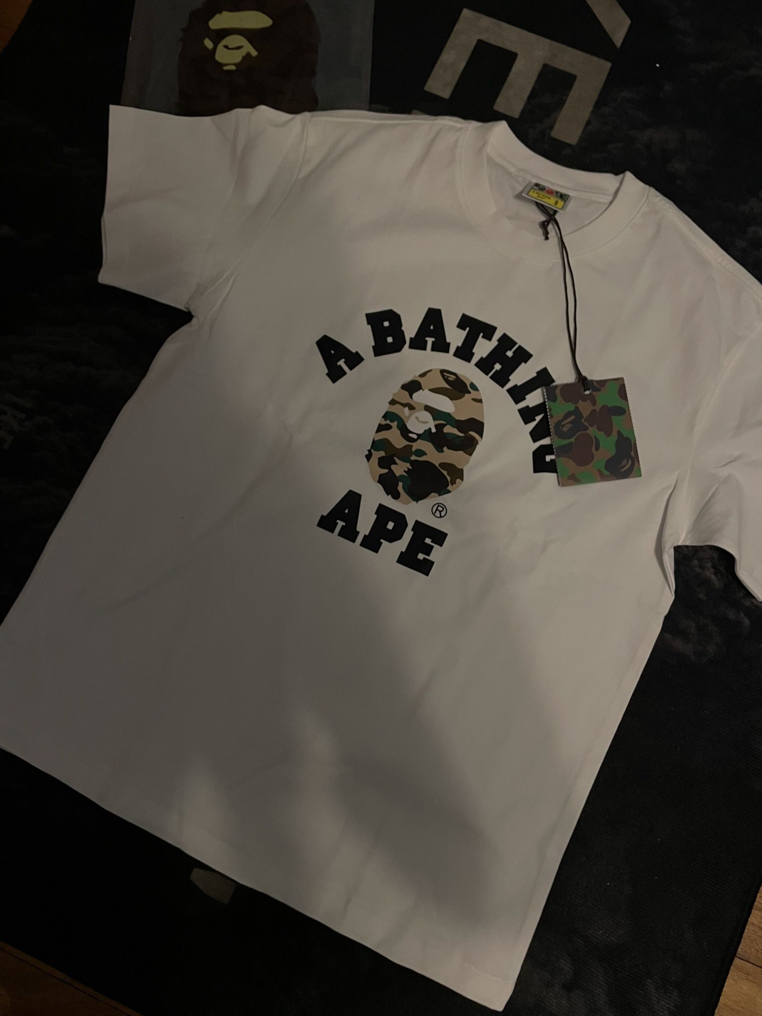 White Bape Camo Shirt Size S