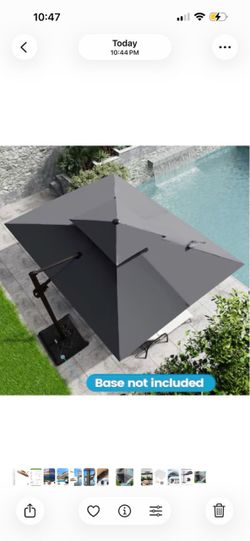 Crestlive Products 11-ft Aluminum Gray Slide-tilt Cantilever Patio Umbrella