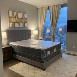 Brand new queen size bedframe, mattress and boxspring