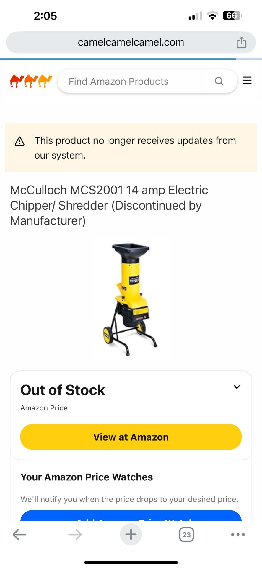 McCulloch MCS2001 14 amp Electric Chipper/Shredder
