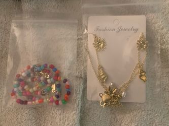 Fashion Jewelry Necklace and Bead Bracelet Set