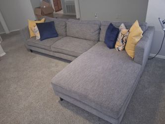 Gray Fabric Sectional Sofa with Chaise