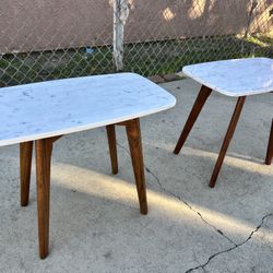 Article Vena Top Marble Mid Century Modern Side Tables 