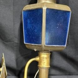 Antique Brass Carriage Lamps Set 