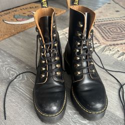 Dr Martens Leather Heeled Boots 