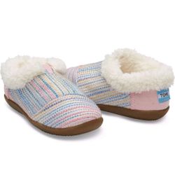 Tom's Pink metallic woven tiny toms slipers Tiny6