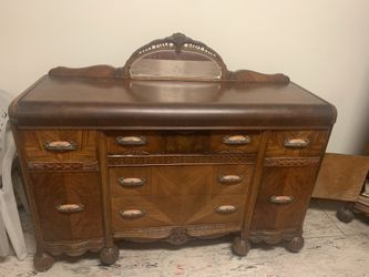 1920s Waterfall Art Deco Sideboard-buffet