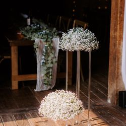 Floral Acrylic Stands with Flowers for Wedding, Engagement, Centerpiece