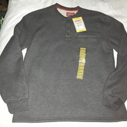 Coleman Men's Bonded Waffle Sherpa Lined Long-Sleeved Henley Shirt, Medium