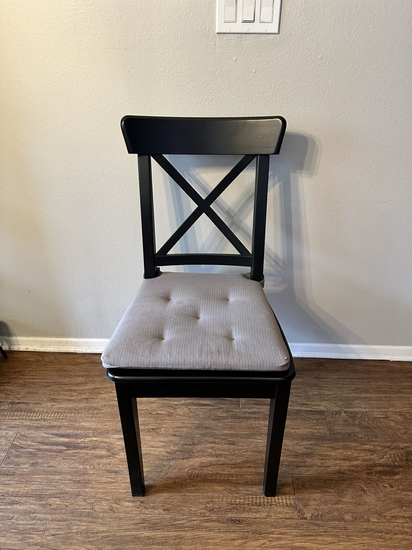 4 Solid Wood Black Dining Chairs