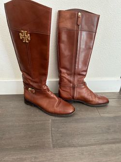 Tory Burch brown leather riding boots 9m