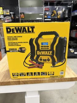 NEW IN BOX DEWALT Portable Power 2000 Peak Amp Jump Starter w/Digital Compressor
