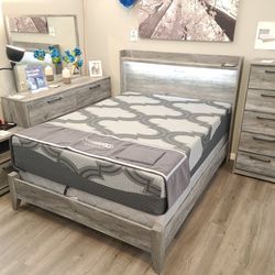 $10 Down Financing!!! BRAND NEW GREY QUEEN BED FRAME AND DRESSER!!