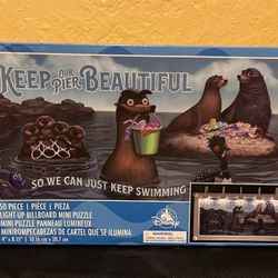 New Disney Park Keep our Pier Beautiful 50 Piece Light Up Billboard Puzzle